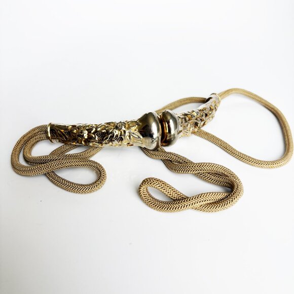 Morris Moskowitz Belt Floral Art Nouveau Metal Buckle Rare Retro Vintage - Picture 3 of 10